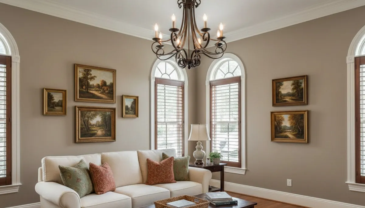 Freshly painted San Antonio TX living room with smooth professional interior finishes and modern colors