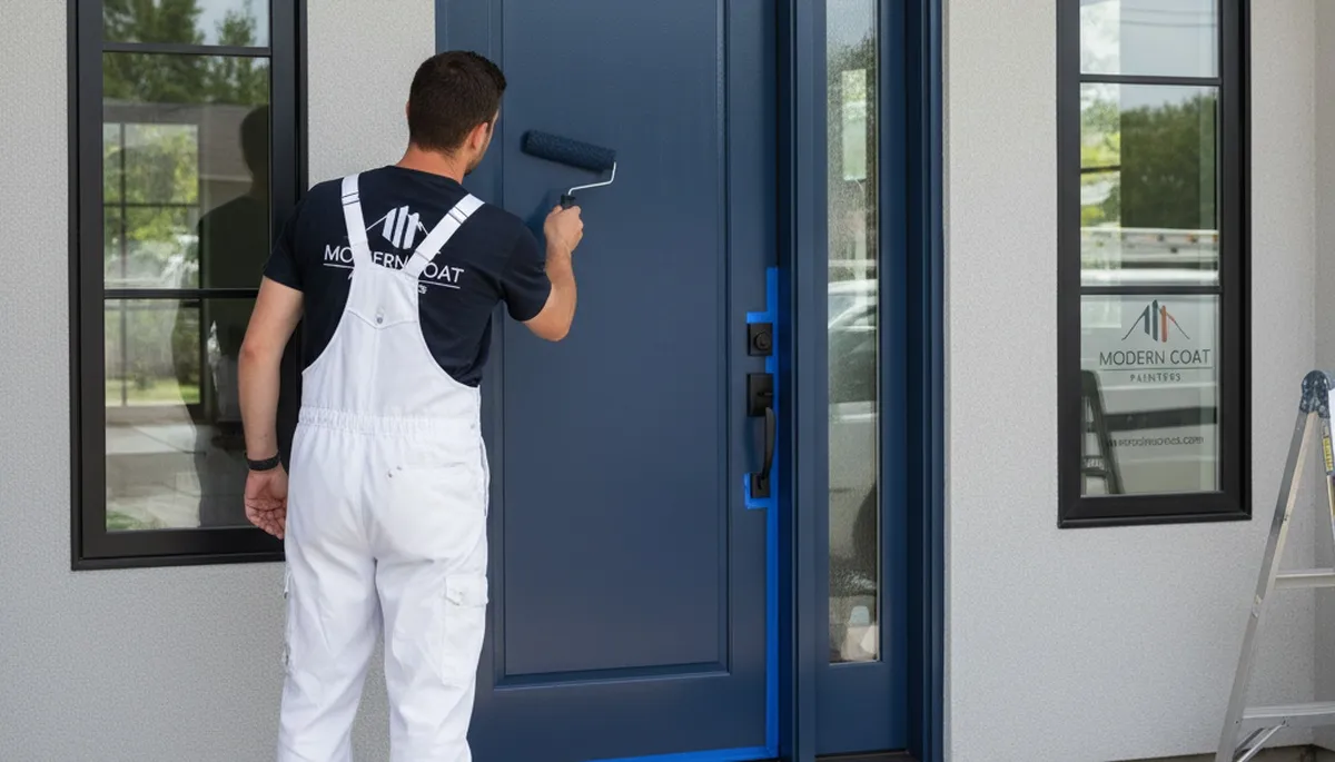 Professional door painting in San Antonio TX enhancing curb appeal and weather protection