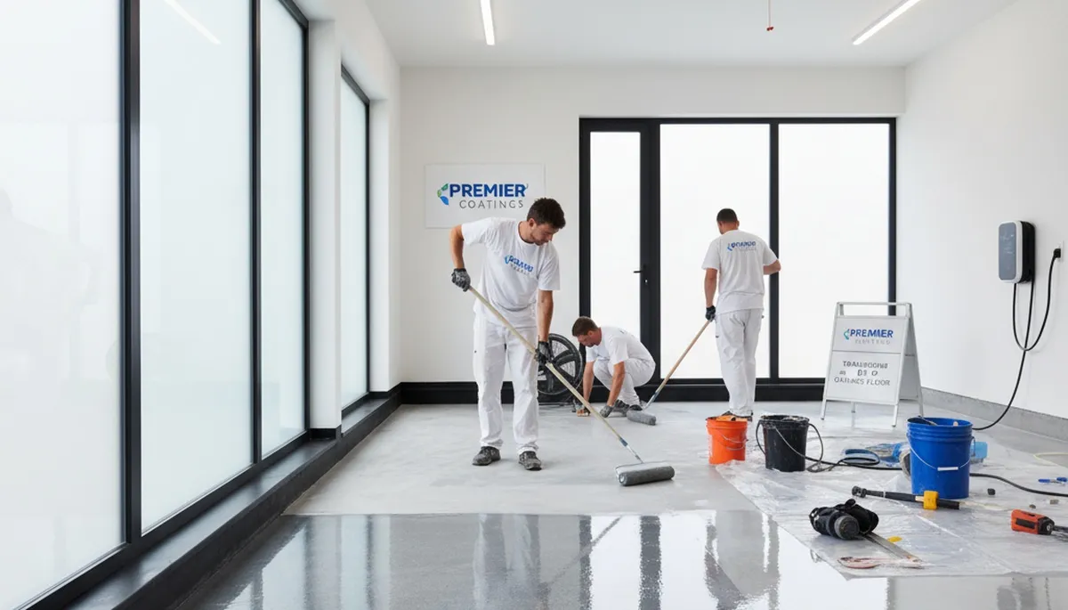Professional garage floor epoxy coating in San Antonio TX for durable, polished home surfaces