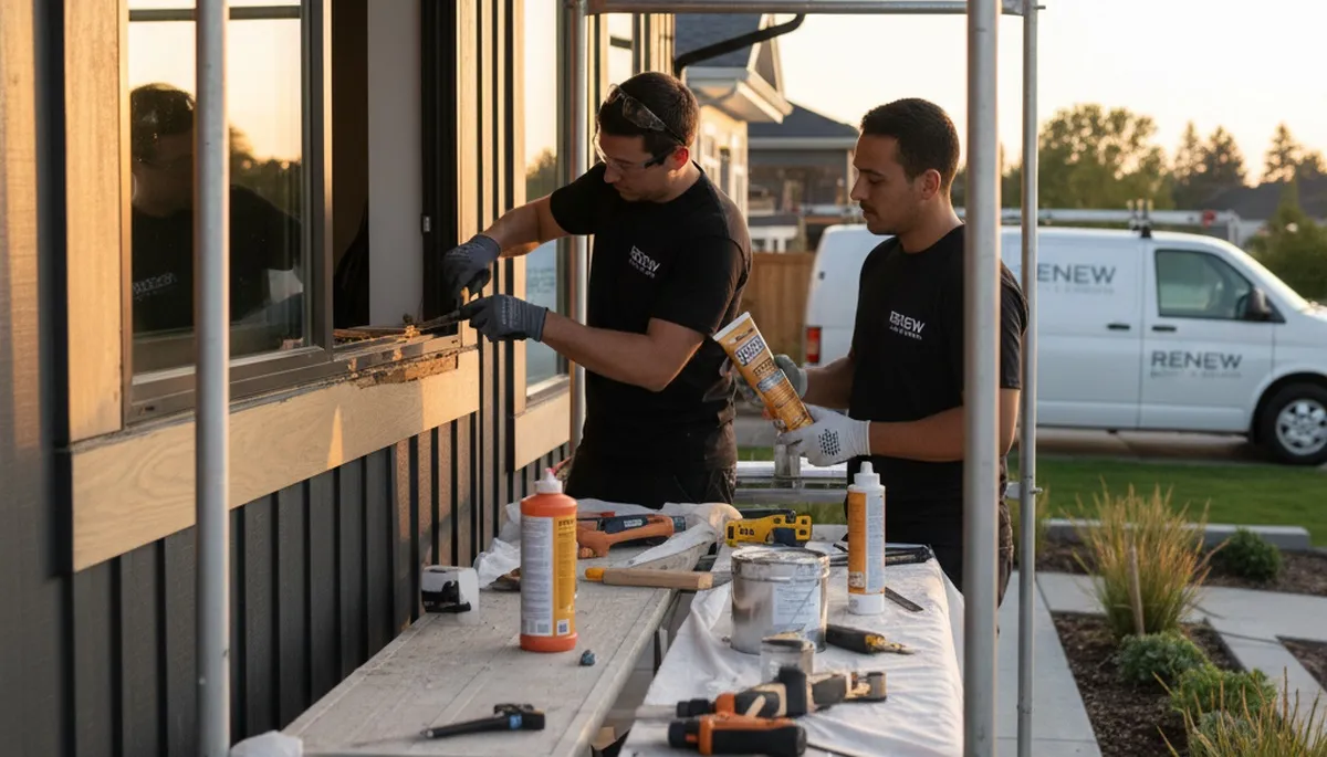 Professional wood rot repair and carpentry restoration in San Antonio TX home exterior